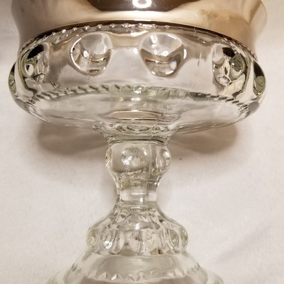 Vintage Colony Glass Silver Crown Platinum Compote - Picture 3 of 4
